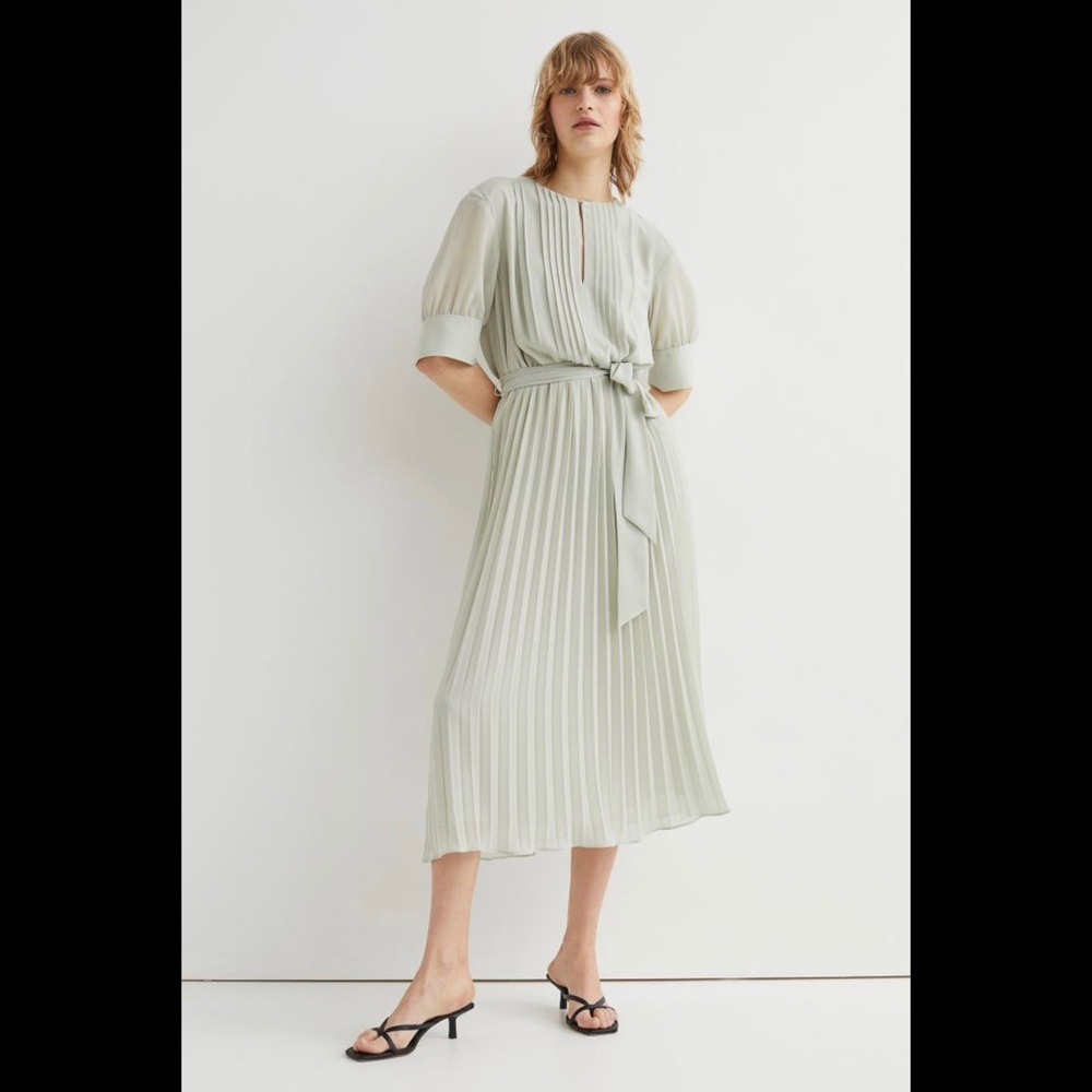 NWOT HM Pleated Chiffon Dress